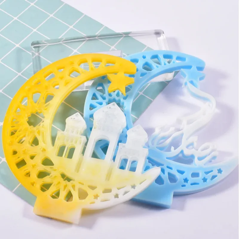 DIY Crystal Silicone Mold for Resin Casting - Handmade Ghost Castle Design UV Epoxy Jewelry Making Mold Table Display Board