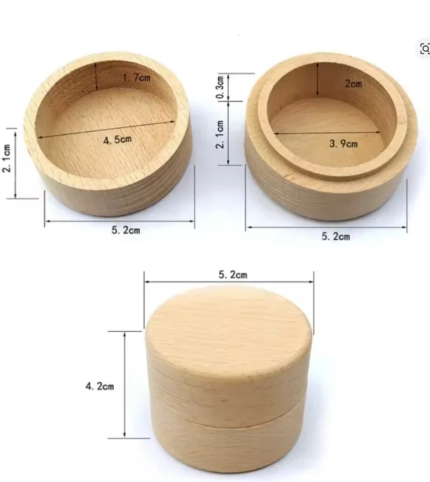 

Round Wooden High-quality Storage Box Small Item Dust-proof Storage Container With Lid Jewelry Box 1 Pcs
