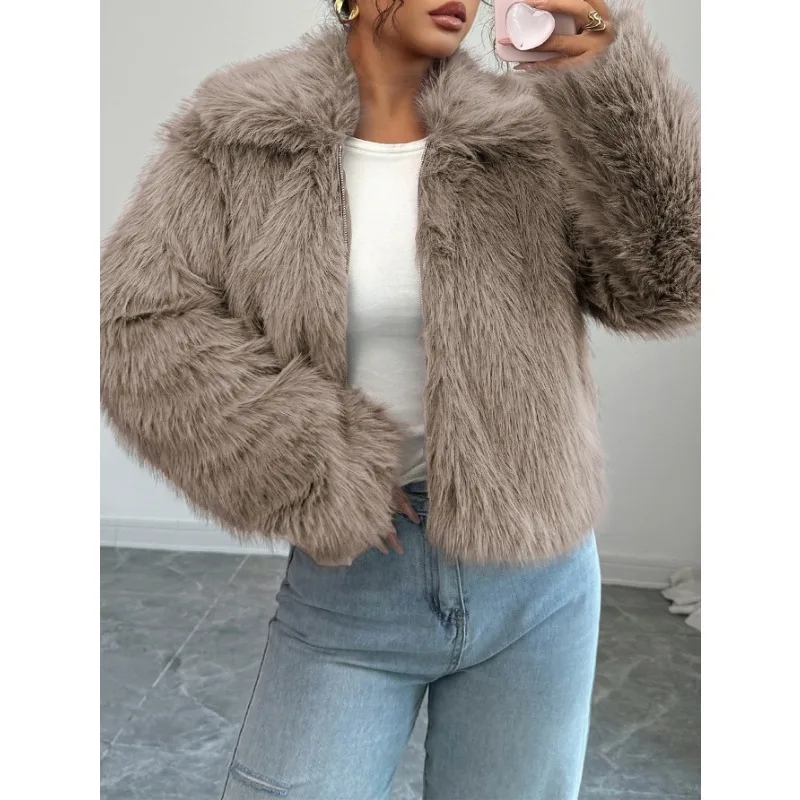 Veste manteau ample et chaud à manches longues pour femme, élégante, tempérament d'automne et d'hiver