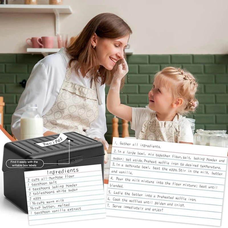 Porta carte indice da 3 pollici x 5 pollici con serratura, portaoggetti per Organizer per scatole di carte indice con, per l'ufficio degli indirizzi delle ricette domestiche
