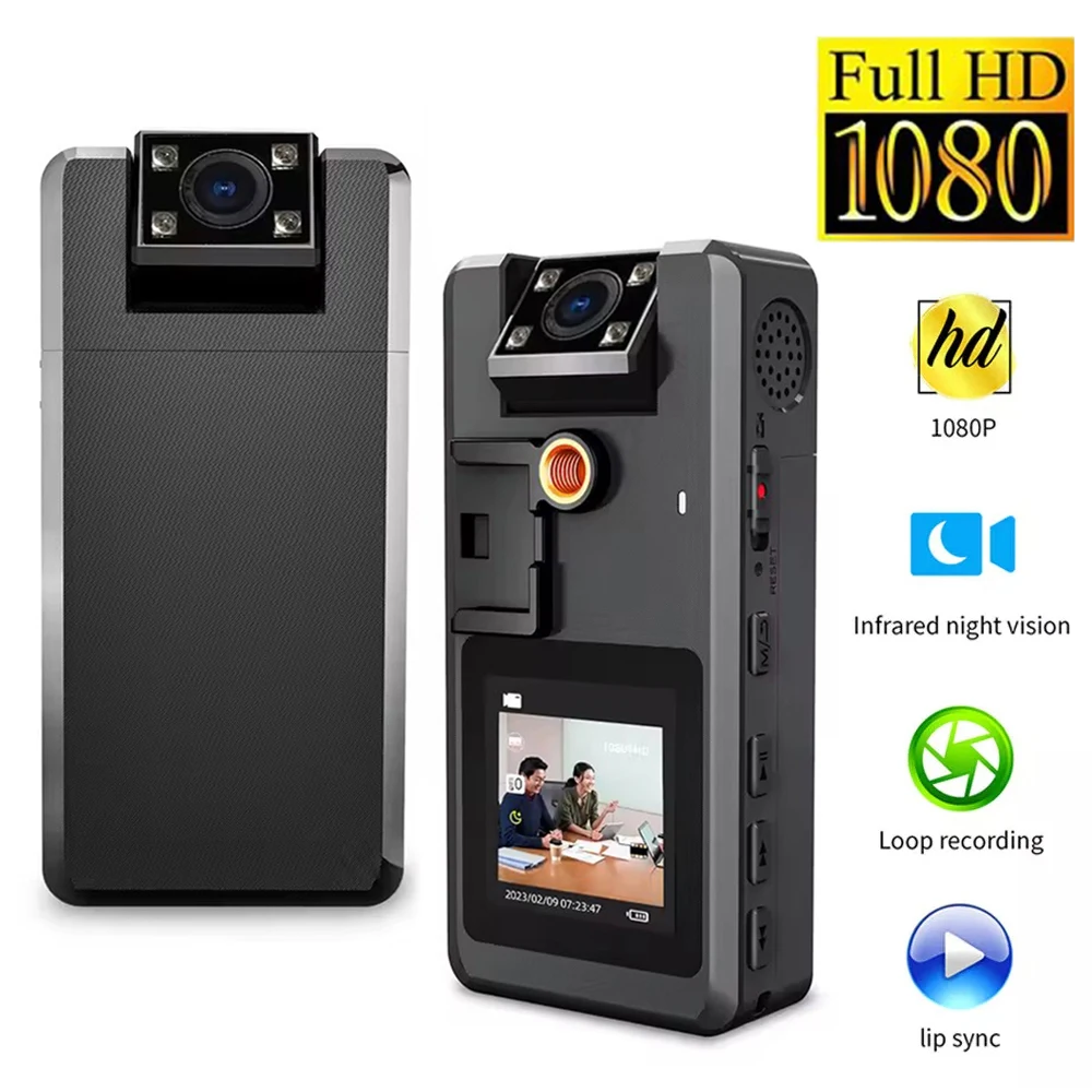 1296P มินิกล้อง Night Vision การบันทึกอินฟราเรดหมุนกล้อง Motion Detection 3000mAh บันทึกเวลากีฬา DV