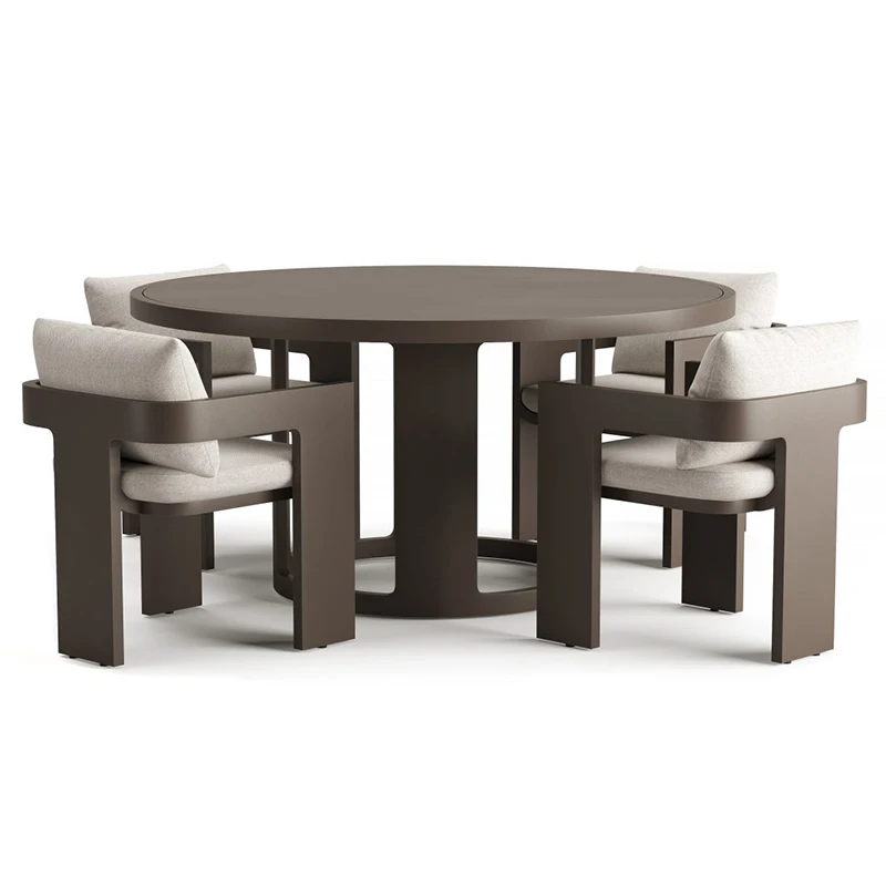 #Courtyard Leisure Tables And Chairs Outdoor Villa Garden Hotel Waterproof And Sunscreen Teak All-weather Swimming Pool Furnitur