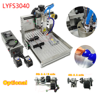 LYFS 3040 DIY CNC Router Milling Machine 3/4/5axis Engraving Carving Drilling Equipment Optional 1500W 2200W Spindle Customized