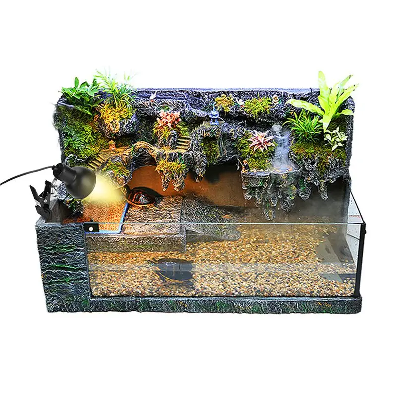 1pc Reptiles Backlight Multi-angle Adjustment Heating Insulation Clamp Lamp Tortoise Lizard Back Drying Lamp