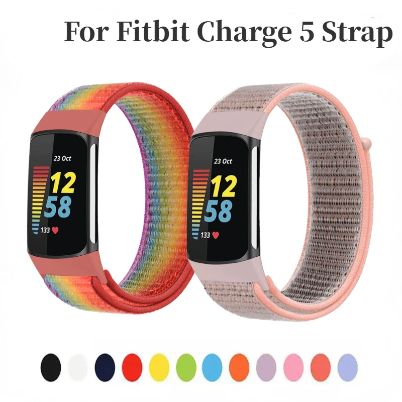 Cinturino ad anello in Nylon per Fitbit Charge 5 Sports comodo braccialetto intelligente cintura da polso per Fitbit Charge 5 Band traspirante Correa