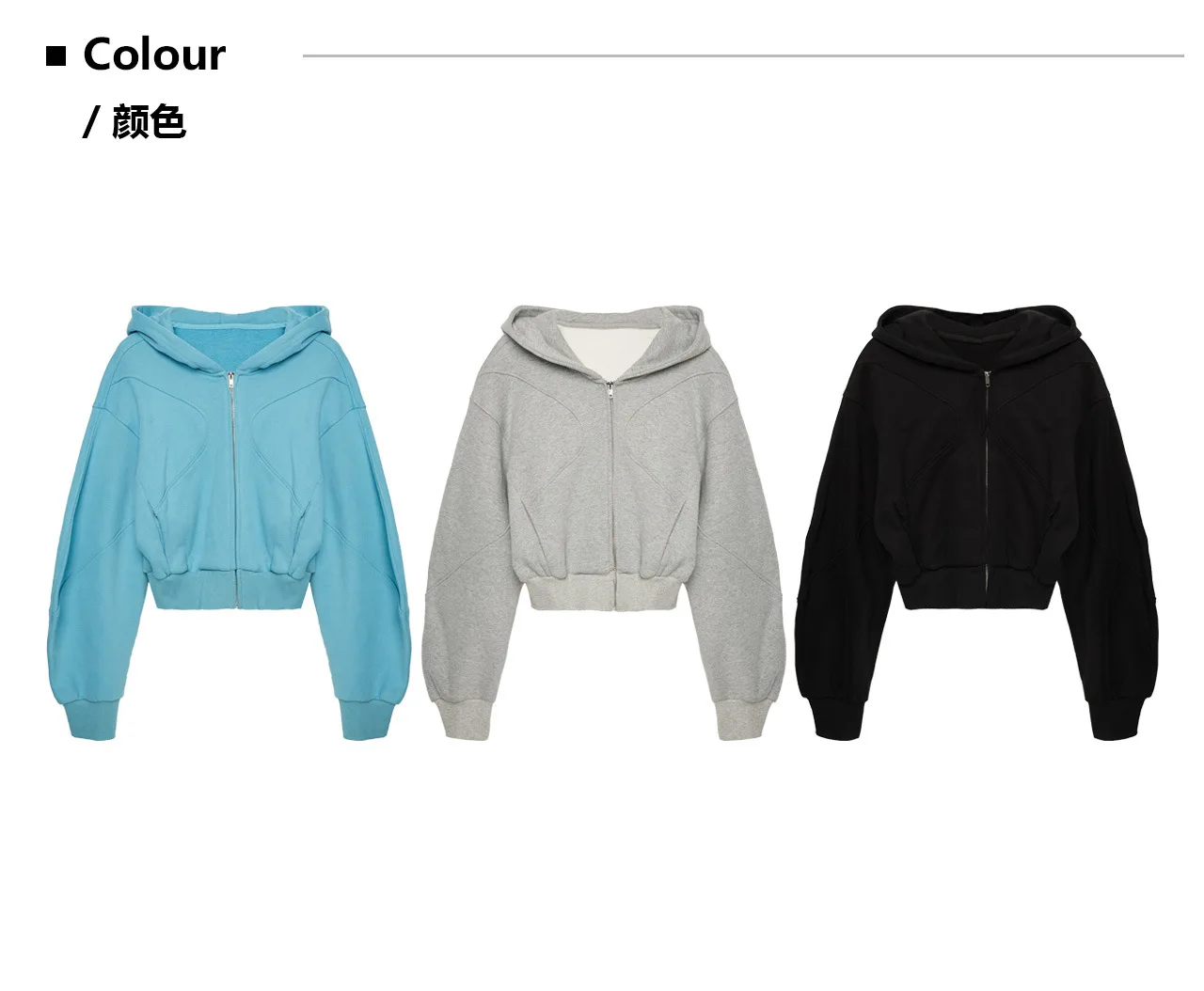 Spring New Arrival Sporty Slim-Fit Hooded Zip-Up Long-Sleeve Cropped Street Style Trendy Girl's Top Jacket 100% Cotton