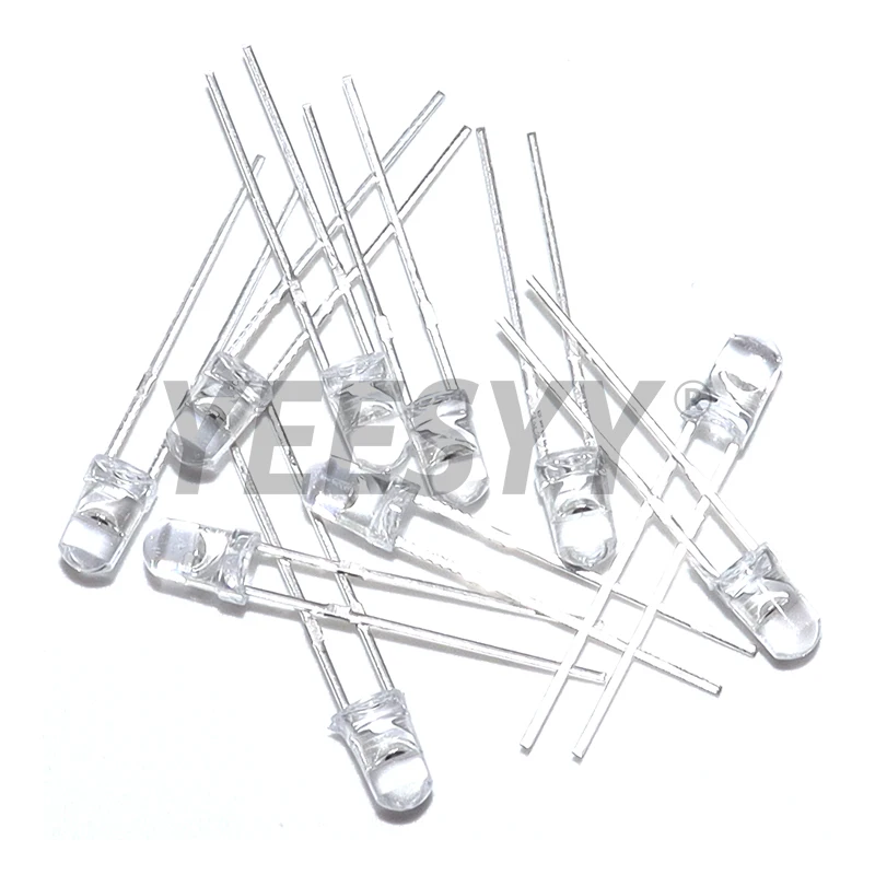 100pcs 3mm LED Diode Ultra Bright Warm White Red Green Blue Purple Yellow Orange Pink 2V 3V Multicolor Emitting Assortment