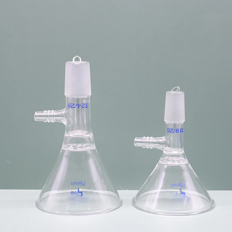 Glass triangular filter funnel 19 24# laboratory 60 75 90 100 120mm porous funnel heat-resistant and high-temperature resistant