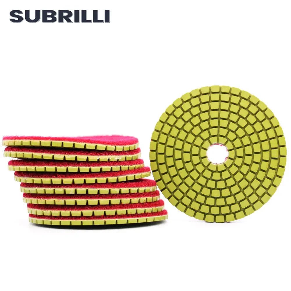 

SUBRILLI 3" 10pcs Diamond Polishing Disk Granite Marble Concrete Polish Wet Use Sander Pads Grinding Buffing Diamond Tool