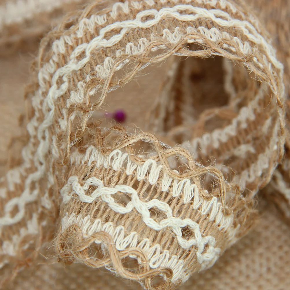 

2 Rolls Natural Burlap Ribbon Roll Durable DIY Crafts Wedding Party Home Christmas Decoration Bows Garland Wreaths