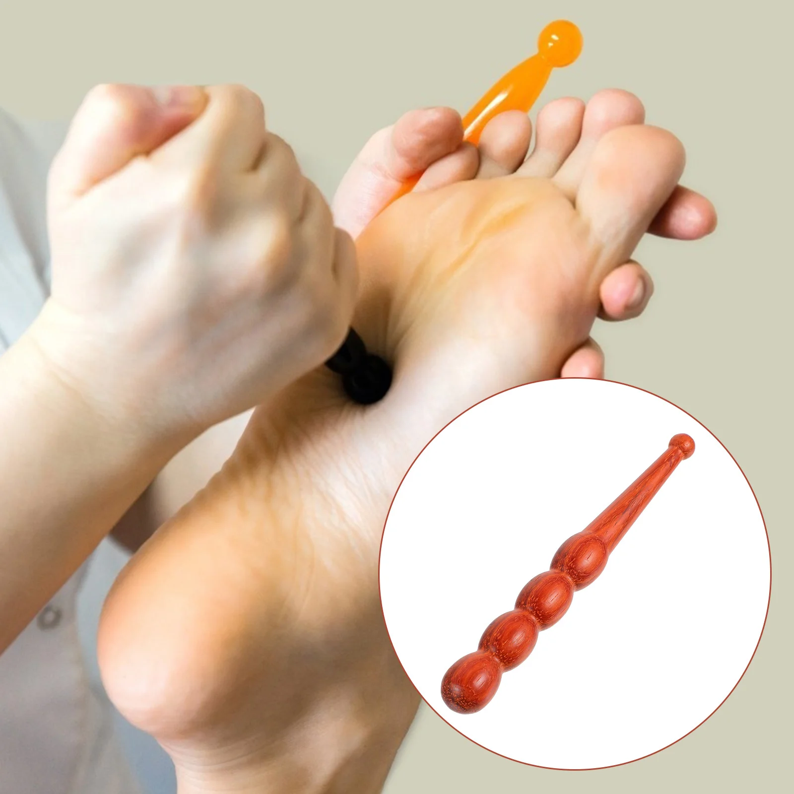 

1 шт., массажная палочка из палисандра, компактная деревянная ручка для акупрессуры для ног, рук, инструмент для соскабливания тела, ручной точечный массажер