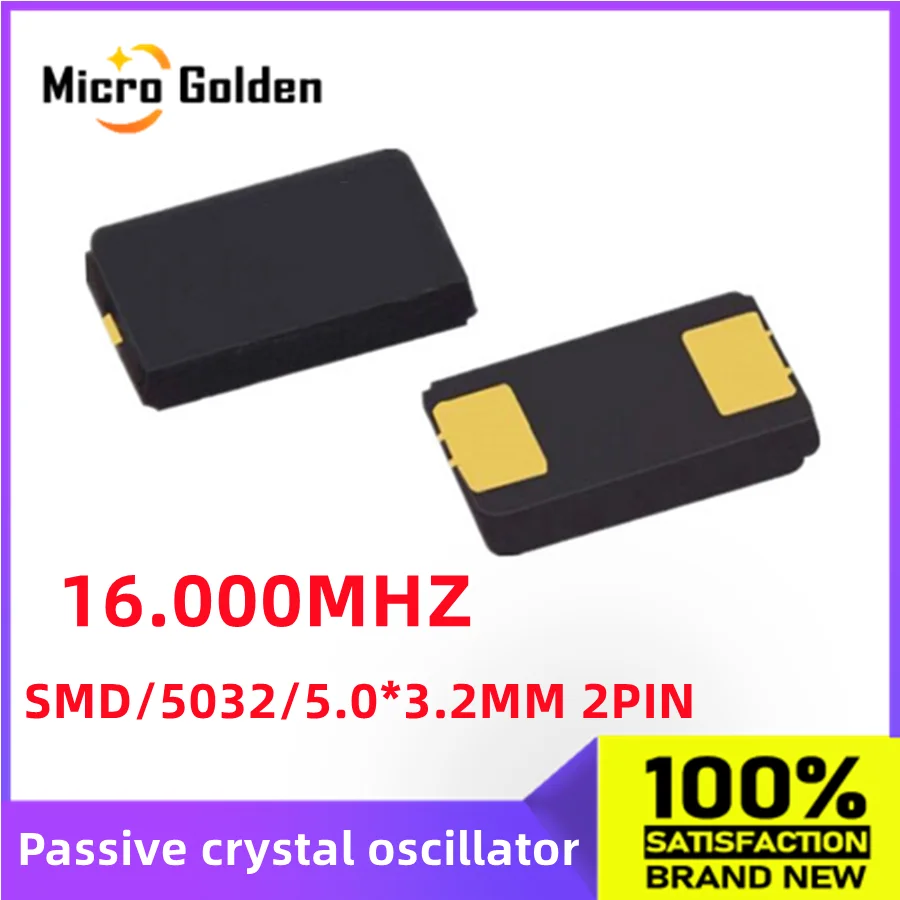 (10pcs) 16M 16MHZ 16.000MHZ 5032 5.0*3.2mm SMD Passive Crystal Oscillator 2pin Quartz Resonator Crystal 5.0X3.2MM 16.000M