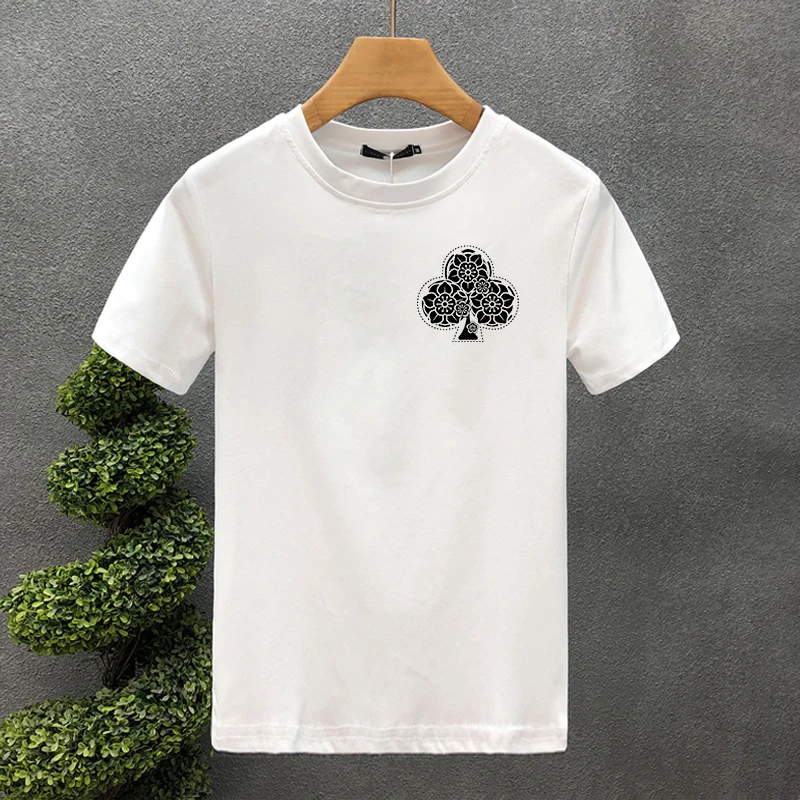 Luxury Brand Poker 100% Cotton High Quality Printing Couple Tees Summer Harajuku For Men/Women Short Sleeve T-shirt Asian Size