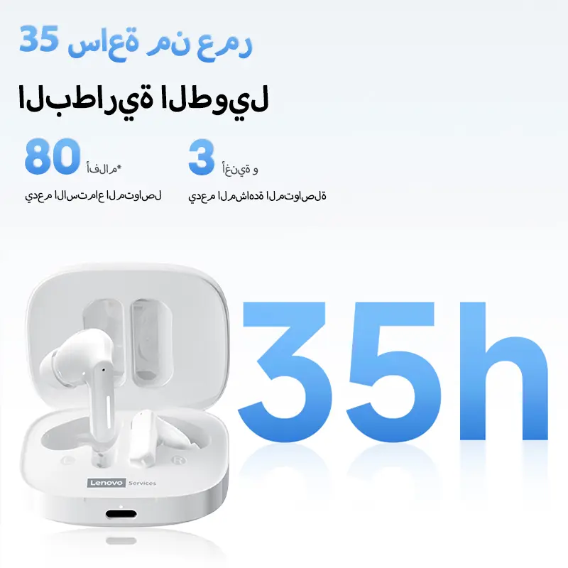سماعات أذن لينوفو LE209 جديدة لاسلكية بلوتوث، تقليل الضوضاء ANC، موسيقى HiFi، عمر بطارية 30 ساعة، سماعات ألعاب - 2