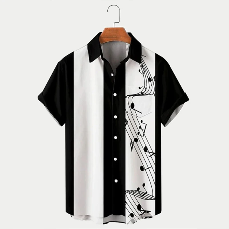 

Men's Fashion Luxury Party Stitching Hawaiian Lapel Shirt Short Sleeve New Fashion Men's Button Short Sleeve Shirt Tops