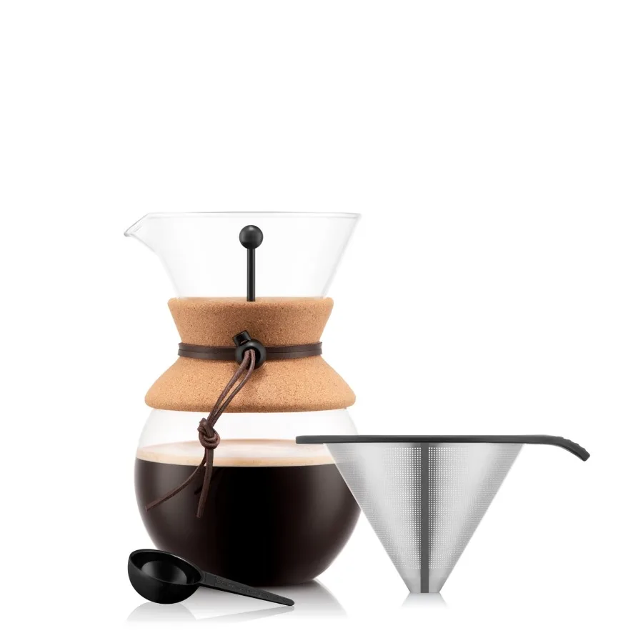 34oz Pour Over Coffee Dripper with Reusable Stainless Steel Filter Ideal for Home Brewing Eco-Friendly Design Effortless Brewin