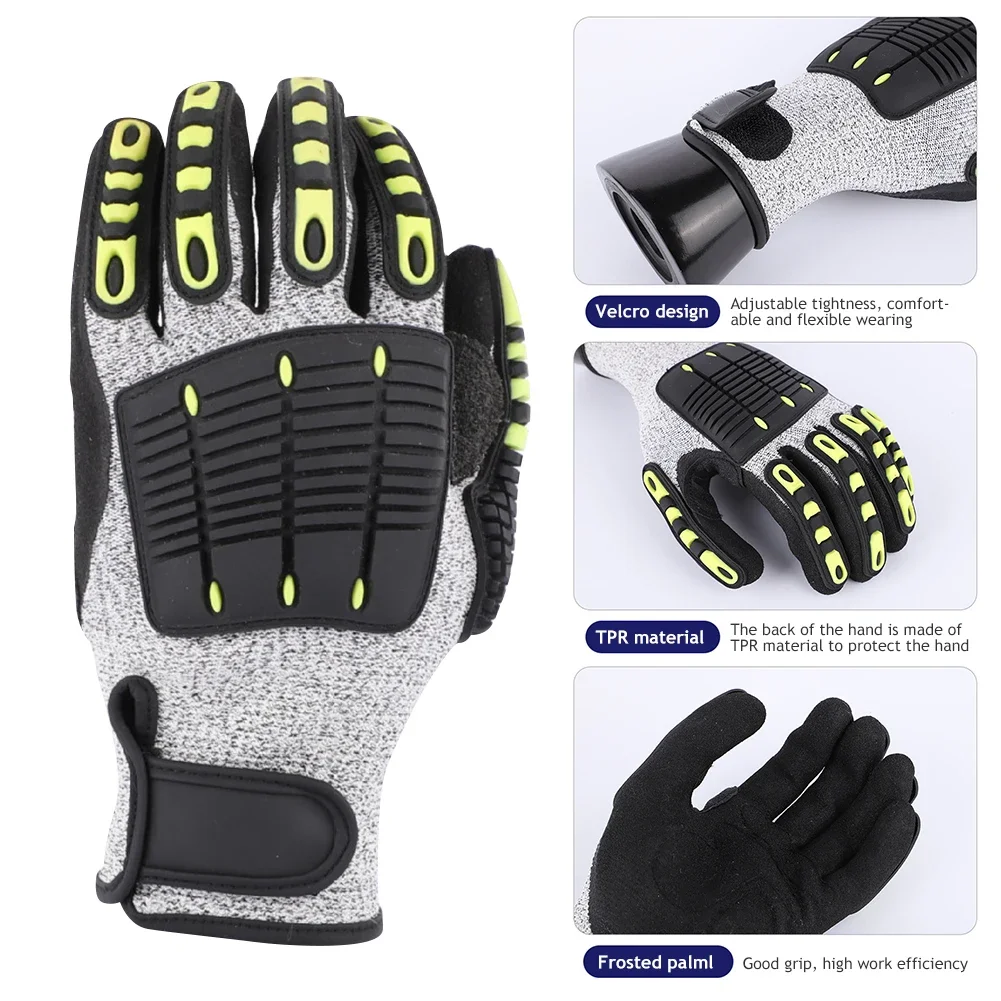 TPR Mechanical Anti-vibration Anti-smashing Anti-cutting Anti-collision Gloves Outdoor Cycling Rescue Safety Working Gloves