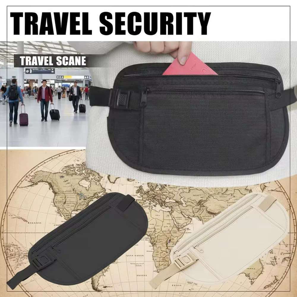 Running Waist Bag, Invisible Travel Waist Bag, Passport, Money Belt Bag, Hidden Safe Wallet, Gift Bag, Money Bag