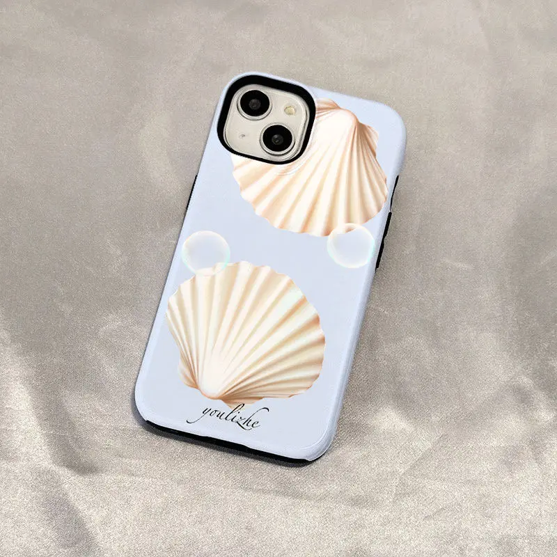 Korean Vintage Seashell Phone Case for IPhone 14 11 12 13 Pro Max Kawaii Cute Fashion Phone Case Iphone 11