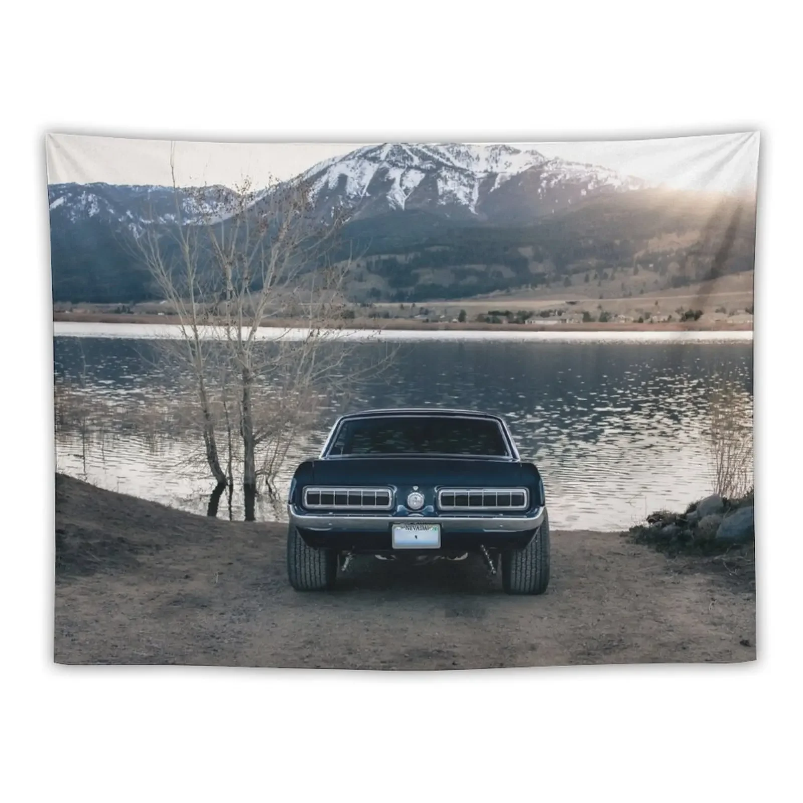 

Muscle Car at the Lake Tapestry Carpet Wall Japanese Room Decor Room Ornaments Room Decorating Aesthetic Tapestry