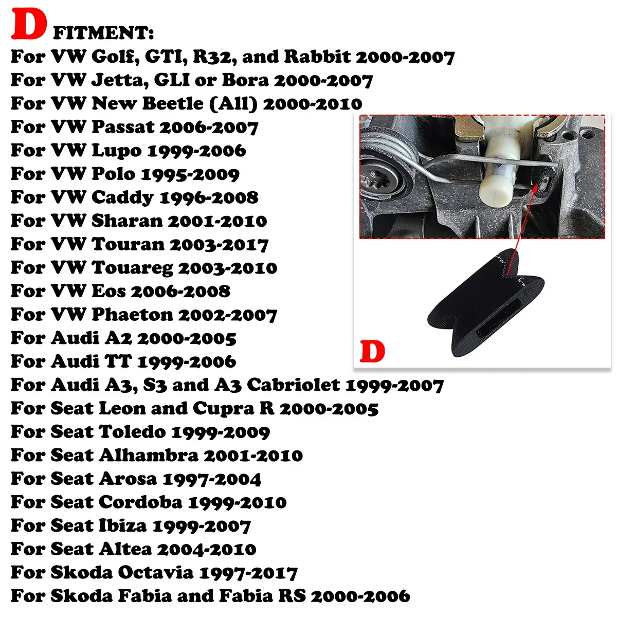 Getriebe-Reparatursatz MT Shifter Reverse Lever Change Selector Linkage Bushes Antriebsstrang Ersatzzubehör für Audi Seat Skoda VW – Detail 3
