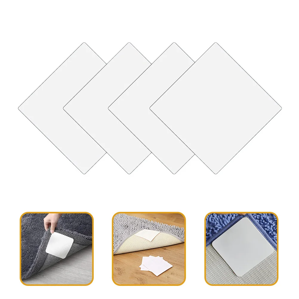 12 قطعة مقابض زاوية البساط سدادات السجاد غير القابلة للانزلاق لسجاد المنطقة تصميم مسطح يمنع الانزلاق المناسب للخشب الصلب