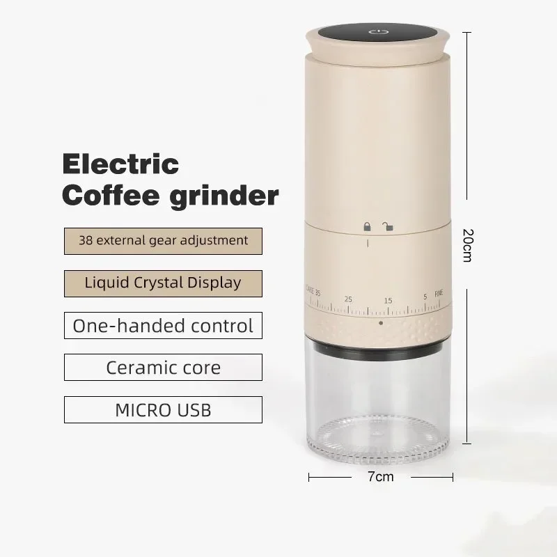 1500mAh Electric Coffee Grinder External Adjustable Burr Grinding Machine Type-C Charging Coffee Bean Grinder for CoffeeMakers image 6