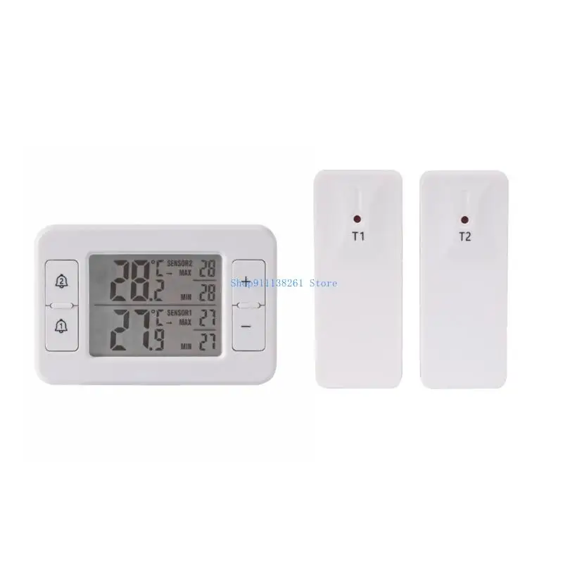 

H05E Refrigerator Freezer Alarm Thermometers Digital Thermometers Double Sensoring Monitors