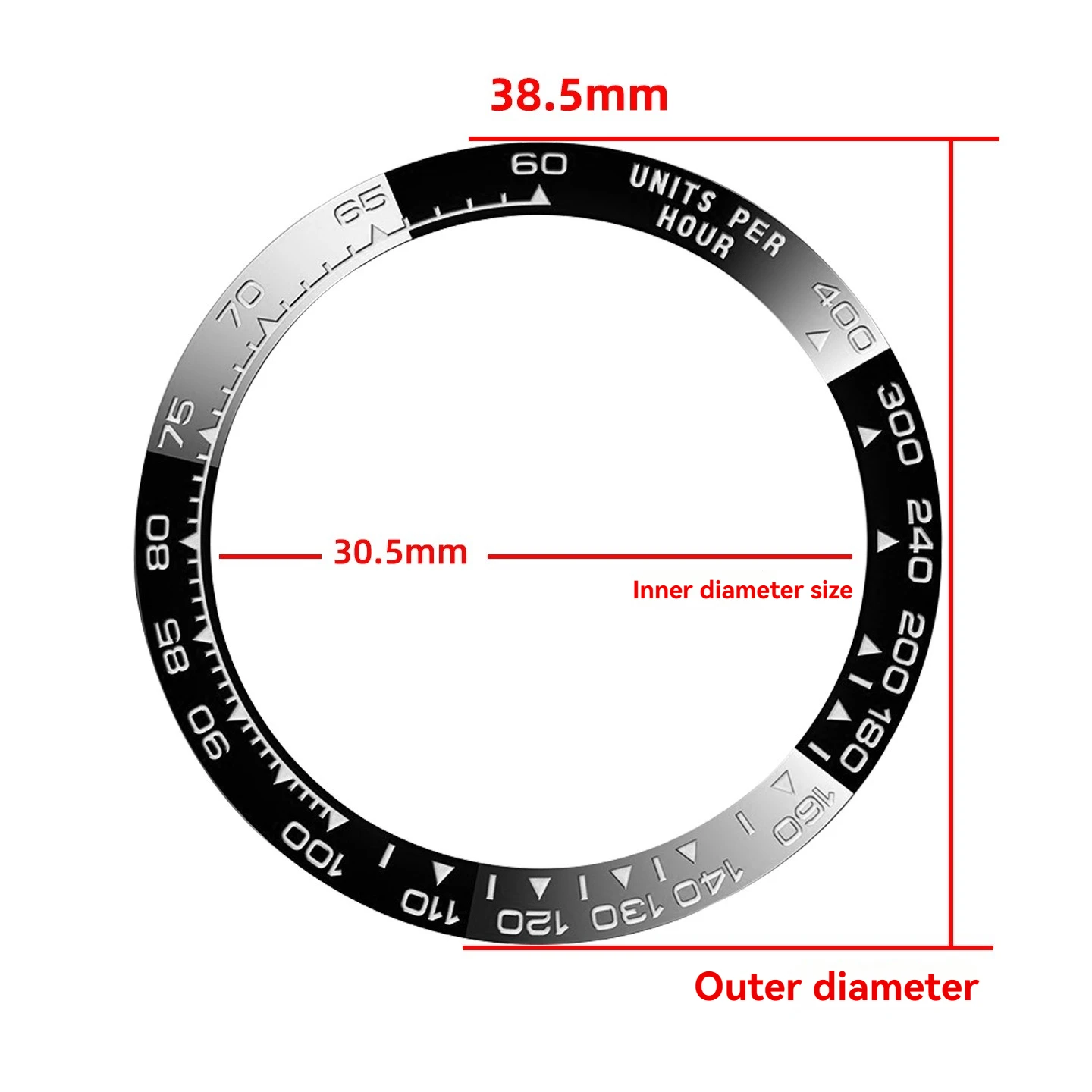 Accesorios de reloj para Rolex 116500 Cosmic series Daytona anillo de escala de cerámica 39,3x31,4mm boca de anillo exterior digital 38,5*30,5mm