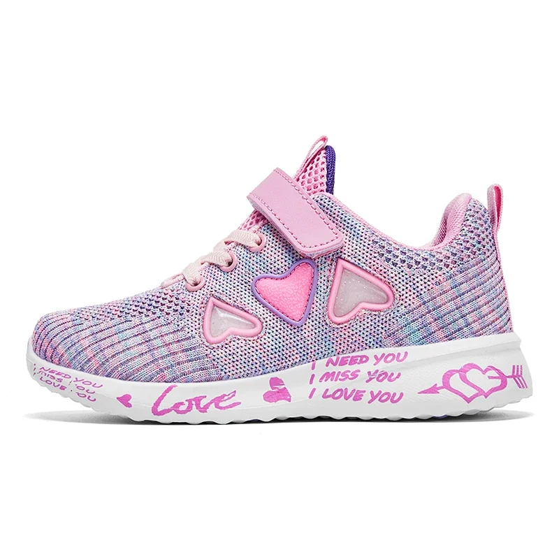 Girls Sneakers Kids Summer Light Mesh Casual Shoes Children Autumn Breathable Tenis Cute Sport Female Pink Girls Running Shoes