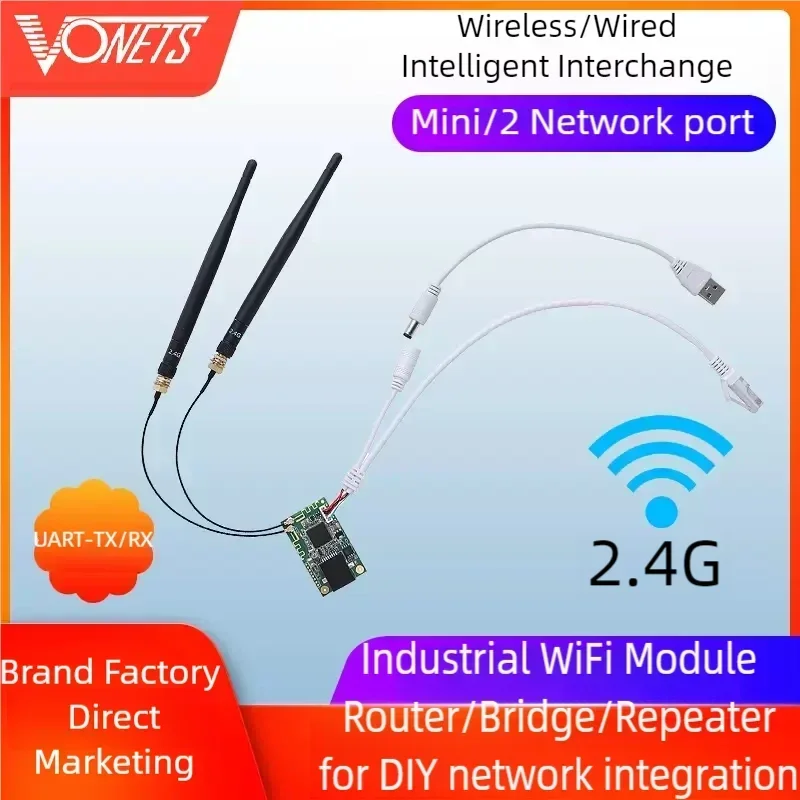 VONETS VM300-H WiFi to Wired Module Bridge Repeater Mini Router Receiver Transmitter Integrated DIY Industrial Network devices