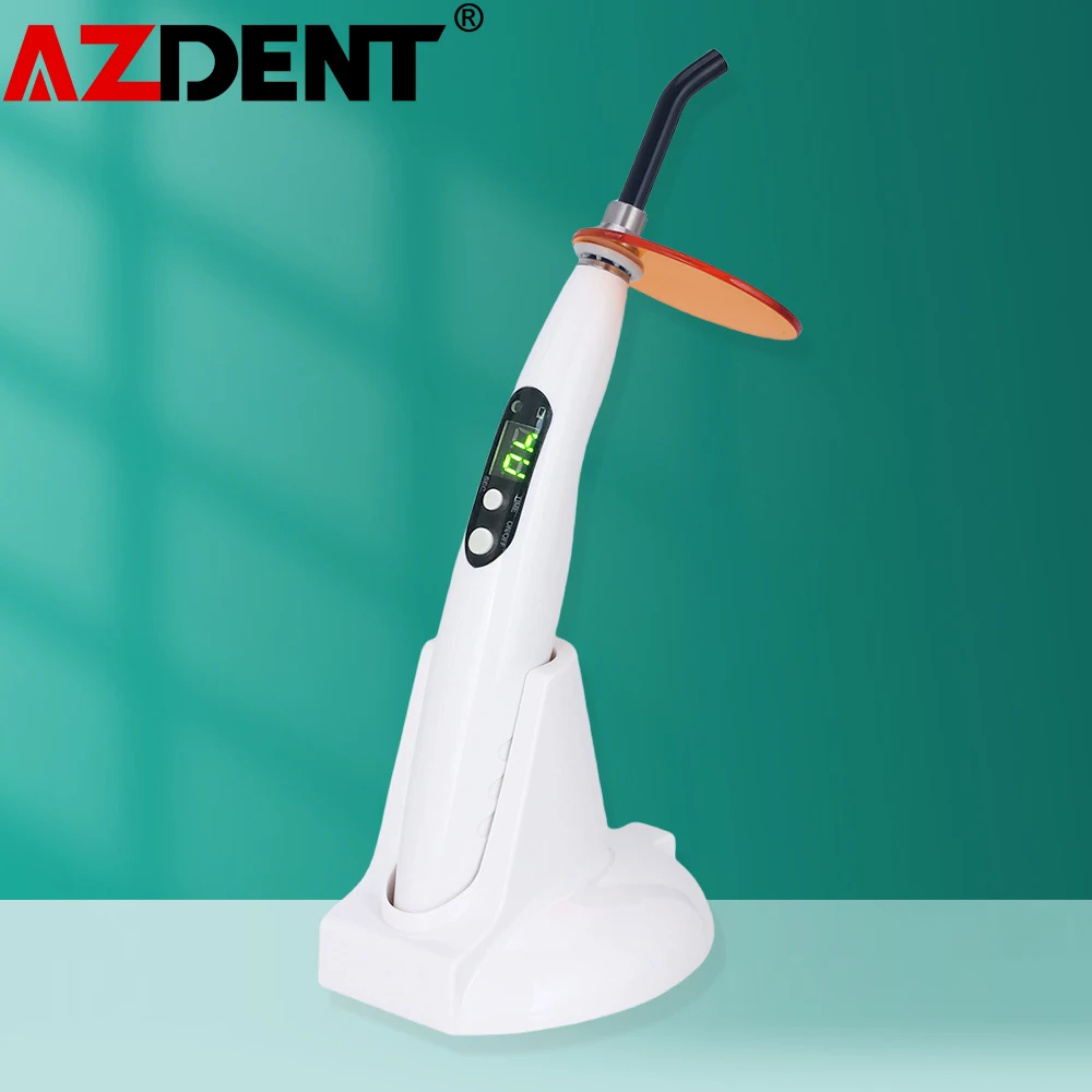 

110V-240V US/EU Plug Azdent Dental Wireless Curing Light Dentist Cordless Lamp Output Intensity 1200-1500mw/cm2