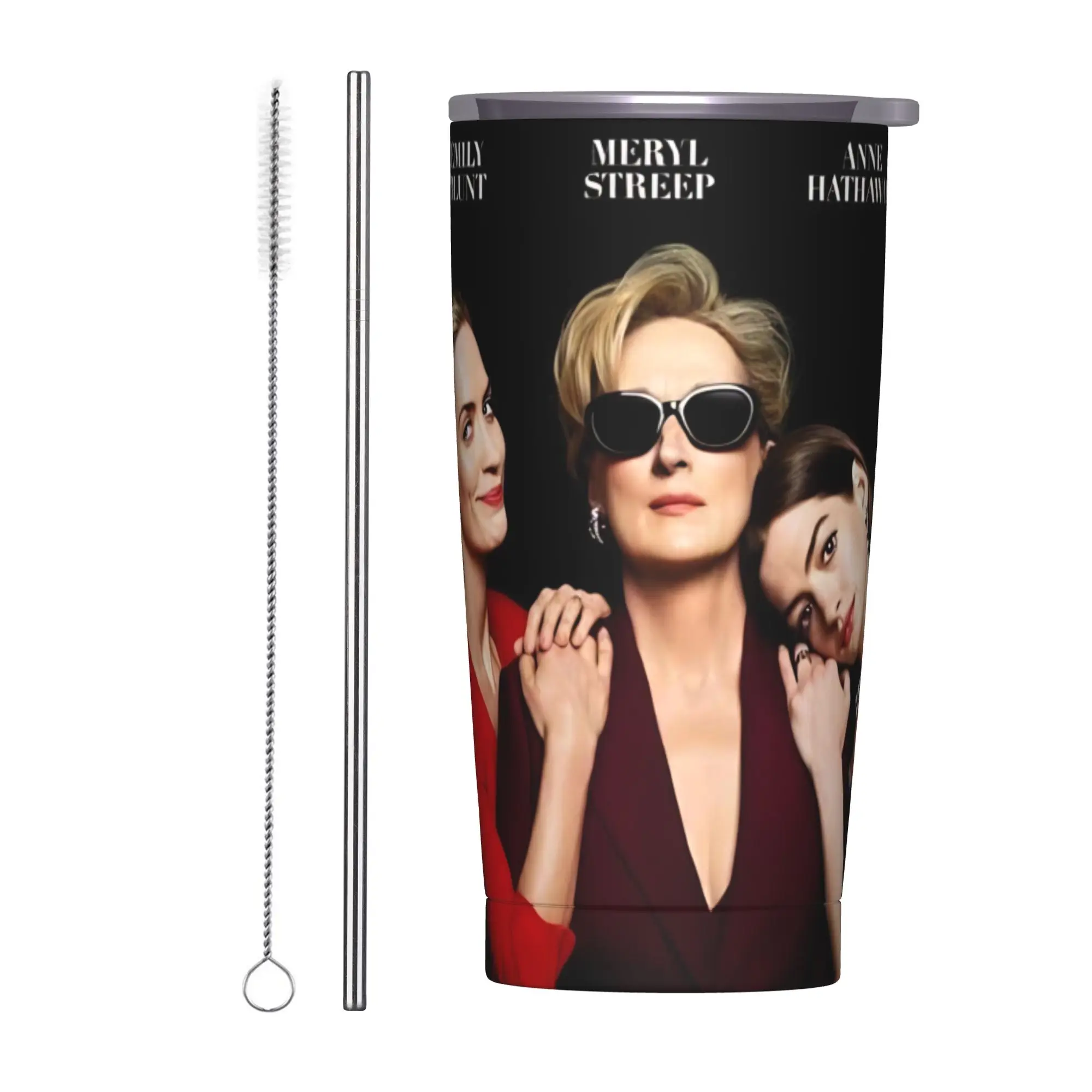 The Devil Wears Pradas 2 Moive Tumbler Vacuum Insulated  Coffee Cups with Lid Straw Double Wall Mug Water Bottle 20oz