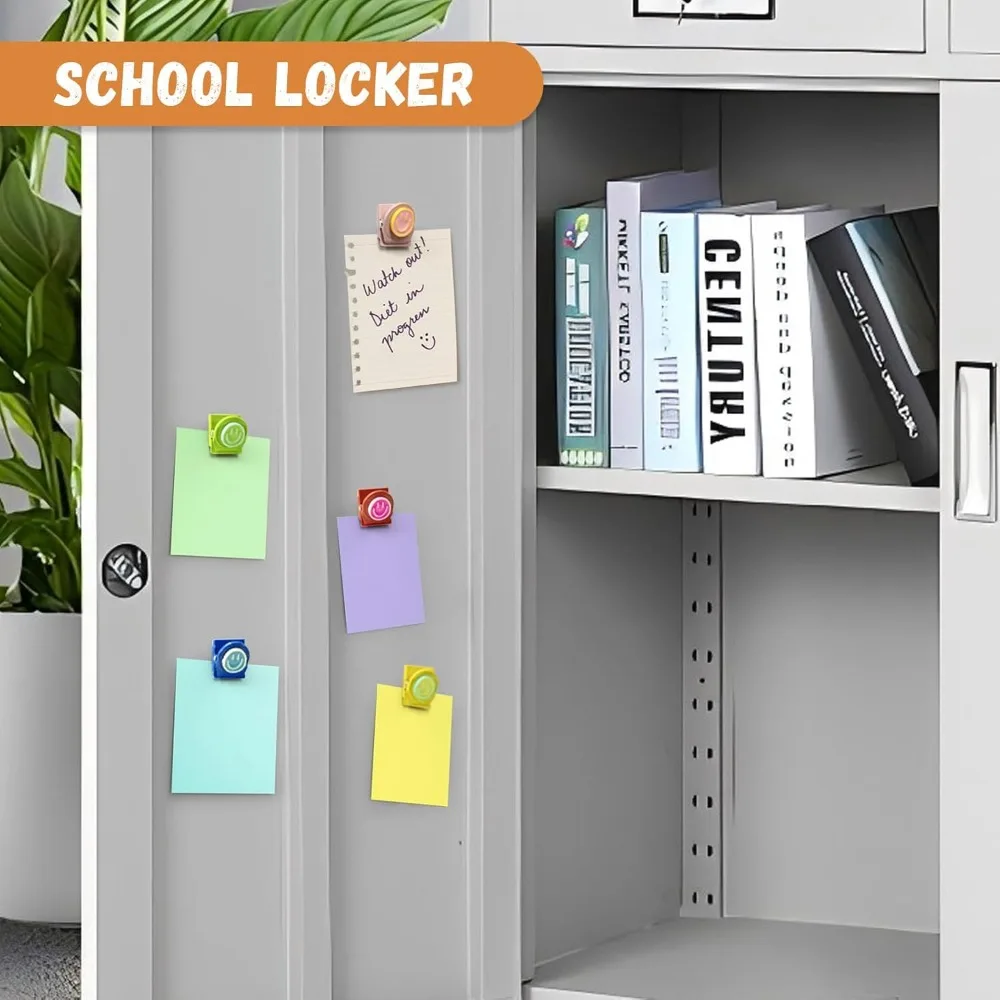 6-Pack Happy Face Fridge Magnets – Cute Magnetic Clips for Whiteboards, Lockers & Classroom Decor