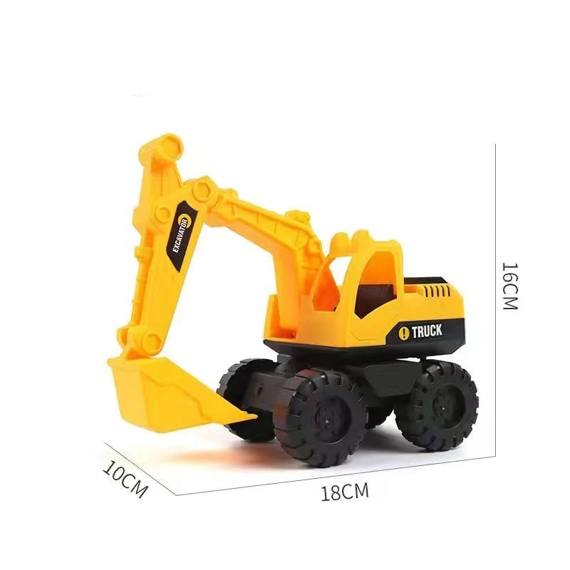 Medium-sized Engineering Vehicle Set Excavator Engineering Vehicle Bulldozer Set Boy Beach Toy Sliding Toy Car Strong And Fall-r