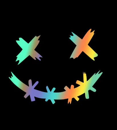 JXWANCF Car Sticker Waterproof Reflective Sticker for Motorcycle Helmet Demon Smiling Face Decal Laser Auto Rear Windshield Viny