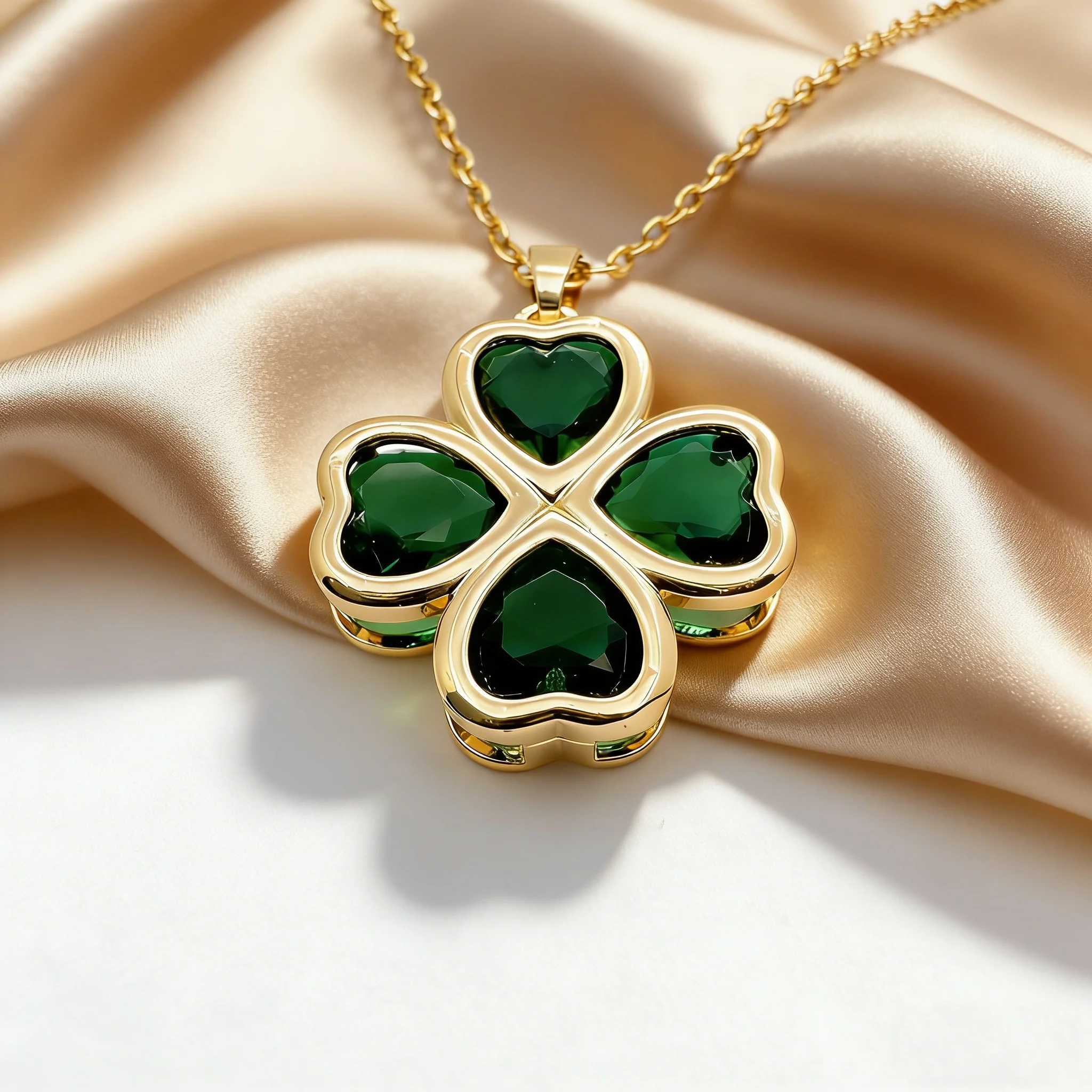 Vintage Zircon Four-Leaf Clover Pendant Necklace for Women Can Open Design Stainless Steel Chain Lucky Charm Style,Jewelry Gift