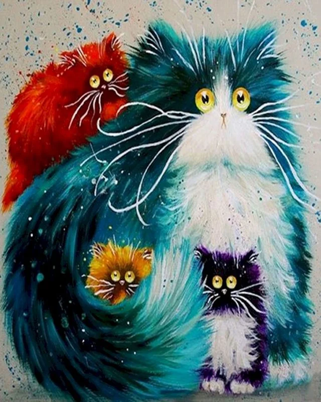 GATYZTORY DIY 油絵 数字による絵画 猫虎絵ペイント 手描き動物