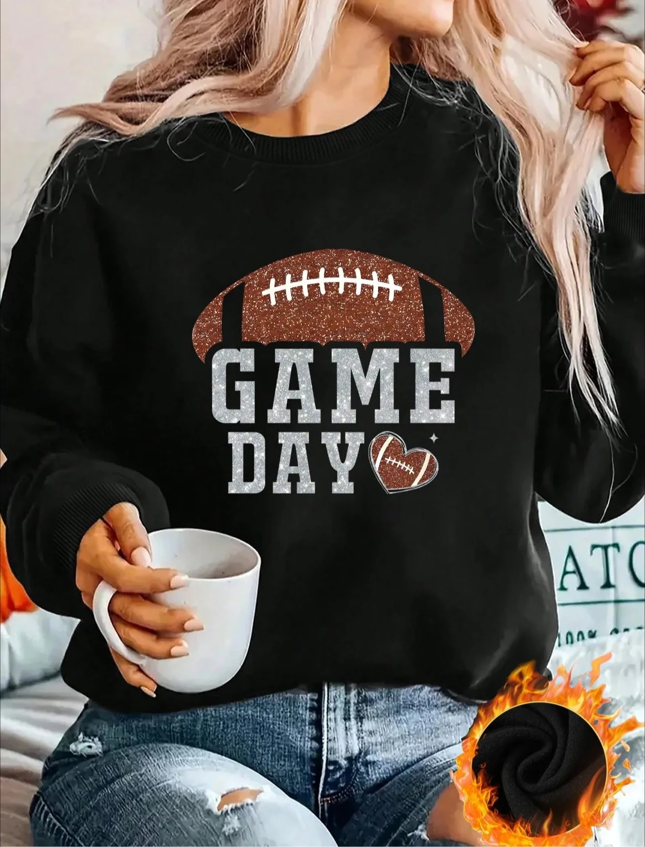 

And TrendyNew Autumn And Winter Fleece Hoodie With Printed Shoulder Down Pullover For Casual Wear