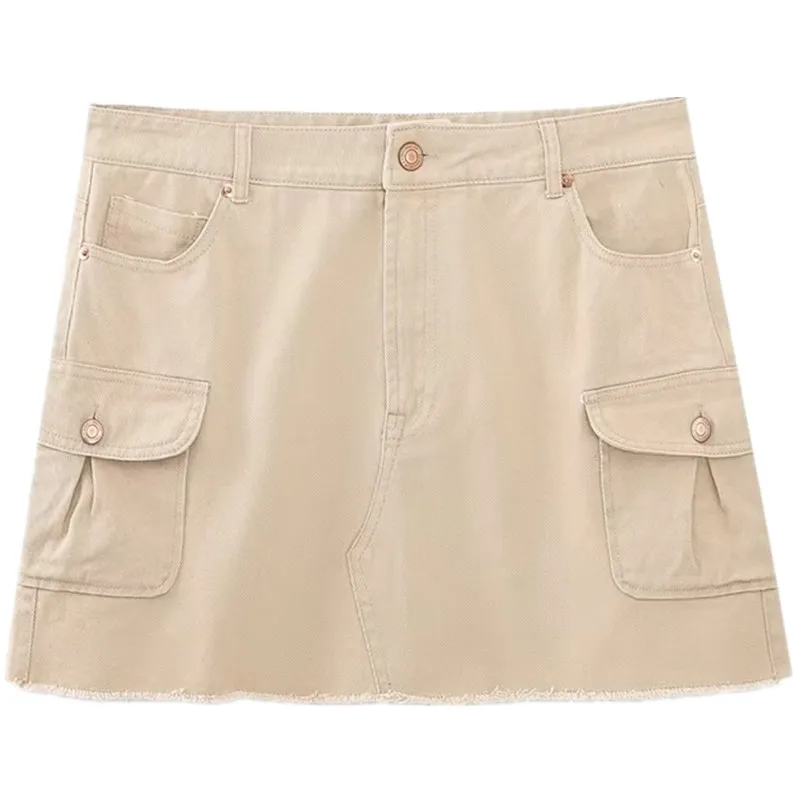 

Моющаяся женская джинсовая юбка с высокой талией, рабочая одежда Sle с эффектом талии, юбка трапециевидной формы для поездок на работу, чистый цвет, 25–29 лет...