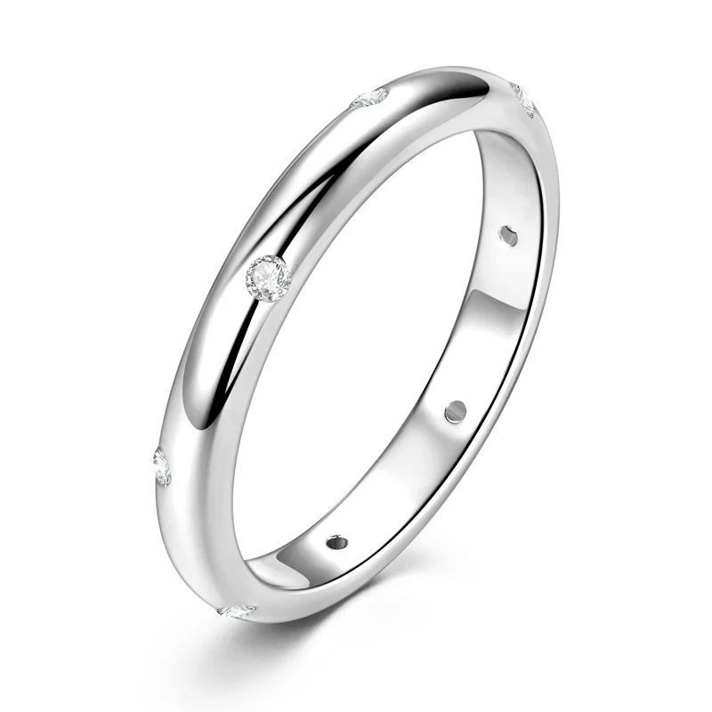 TBCYD 1.6MM D Color Round Cut Moissanite Minimalist Rings S925 Sterling Silver 18K gold plated For Women Fine Jewelry Party Gift