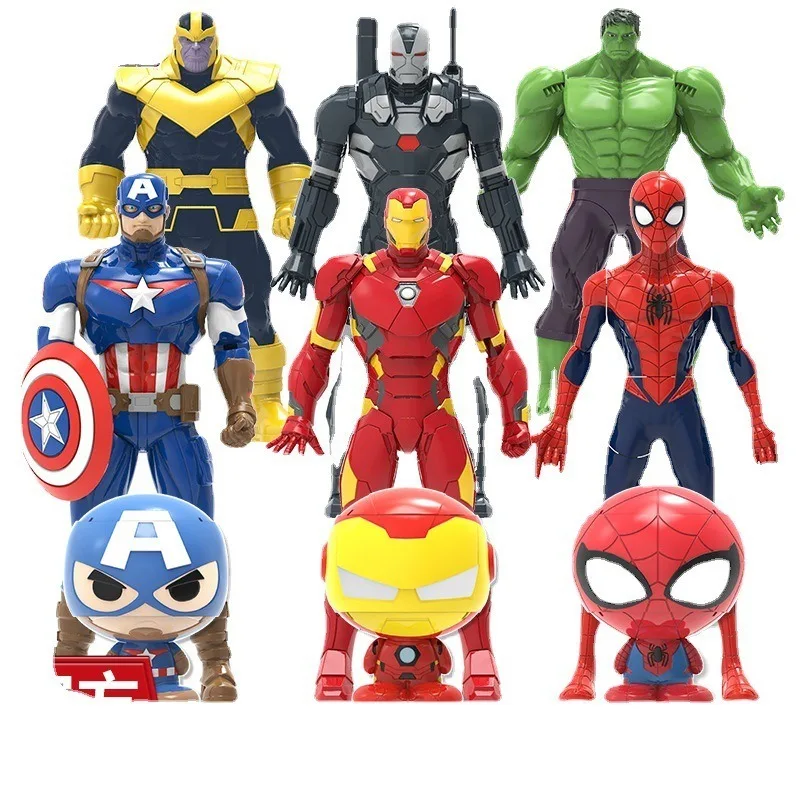 Los vengadores de Marvel Transformable Iron Man Robot juguete niños regalo Spider-Man Capitán América Hulk