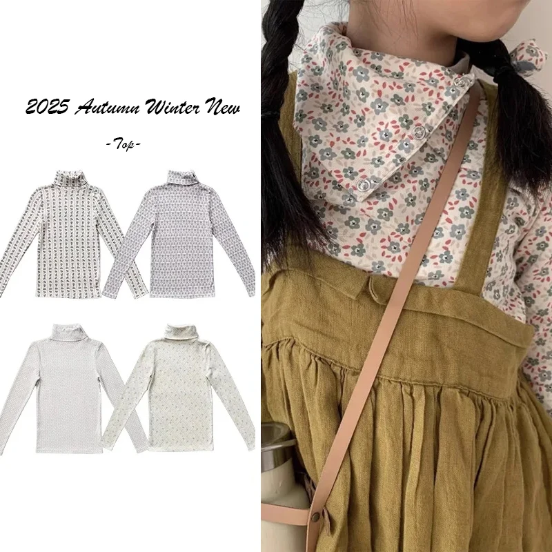 

2025 Autumn Winter New SP Brand Elegant Girls' Long Sleeve T-shirt Top Cotton Children's Clothing Boutique Children's Clothing