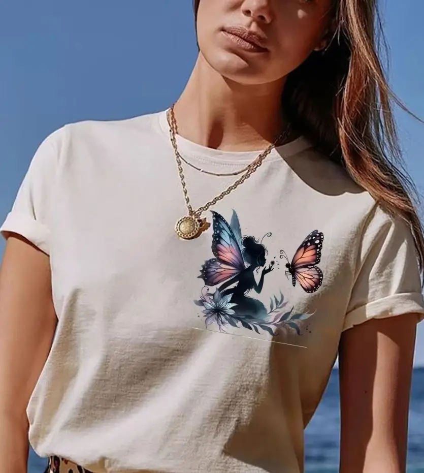 

Hand-Painted Gentle Women's Clothingsummer 2025 Graphic Tee Women | Y2k Hand-Painted Korean Style T-Shirt | Fashion Top
