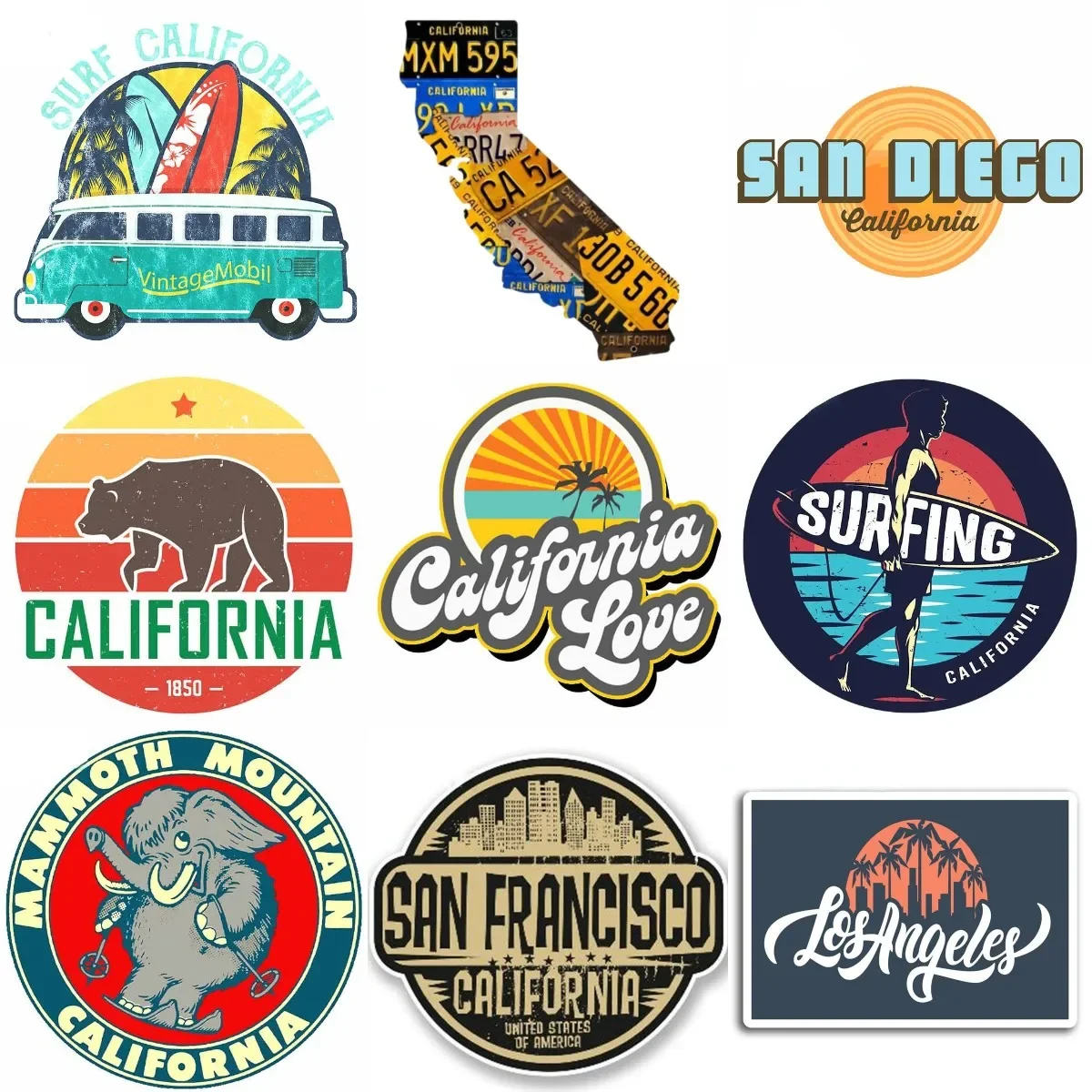 

California Flag Emblem Creative PVC Accessories Stickers for Decorate Bicycle Suv Car Table Motorcycle Off-road Helmet Window