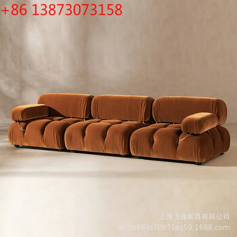 

Дизайнерский креативный тканевый квадратный диван, простая скандинавская гостиная, итальянский минималистичный комбинированный бархатный диван