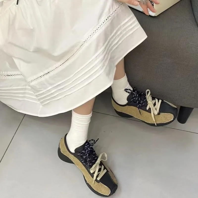 

2025 г., женская повседневная обувь в стиле ретро, бархатная обувь из кожи оленя с мягкой подошвой, высококачественная спортивная и обувь для отдыха, обувь Форрест Гамп