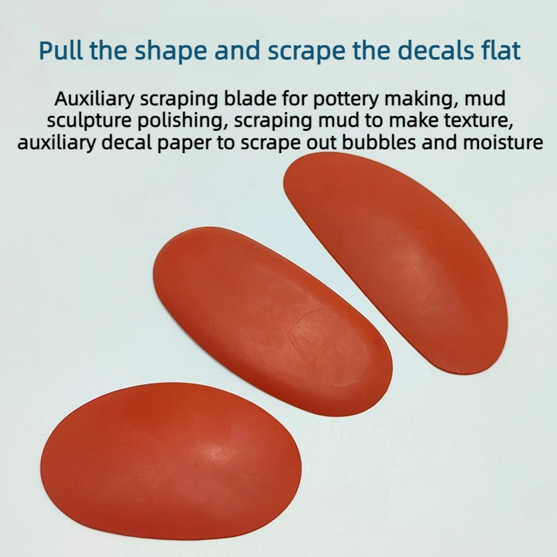 Ceramic Production Rubber Soft Scraper 3 Pieces Leather Trimming Billet Drawing Polishing DIY Scraping Mud Texture Tool