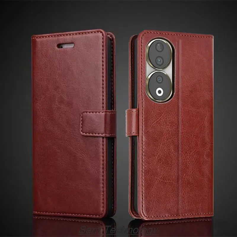 Bravoday Custodia Portafoglio In Pelle PU Per Huawei Honor 90 Lite – Cover Flip Con Slot Carte E Supporto Stand, Colore Vino Rosso