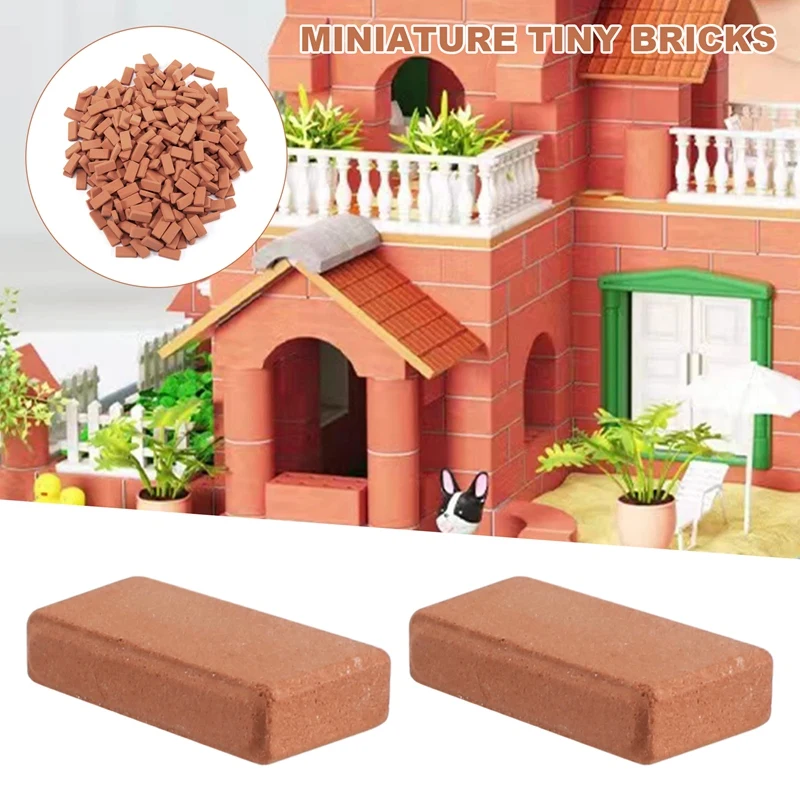 350 Pieces Mini Bricks For Landscaping Miniature Bricks Brick Wall Small Bricks For Dollhouse Garden Parts,1/35 Scale